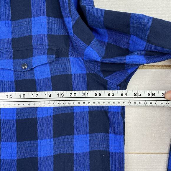 Stormtech Performance Flannel Shirt Mens XL Buffalo Plaid Blue Lumberjack Winter - Picture 7 of 12